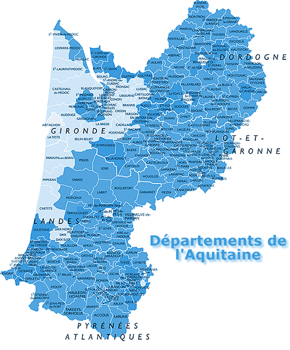 Carte Aquitaine, Carte de l'Aquitaine